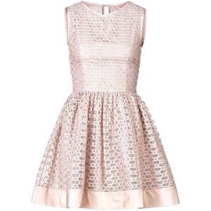Red Valentino Blush Lace Fit & Flare Dress